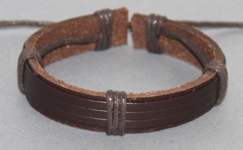 Bracelet ajustable simili cuir et coton ciré N°131