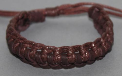 Bracelet ajustable simili cuir et coton ciré N°209