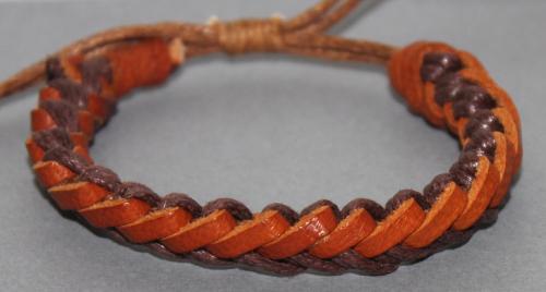 Bracelet ajustable simili cuir et coton ciré N°181