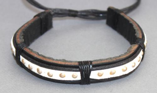 Bracelet ajustable simili cuir et coton ciré N°116