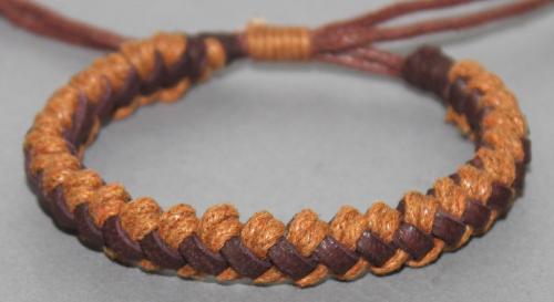 Bracelet ajustable simili cuir et coton ciré N°197