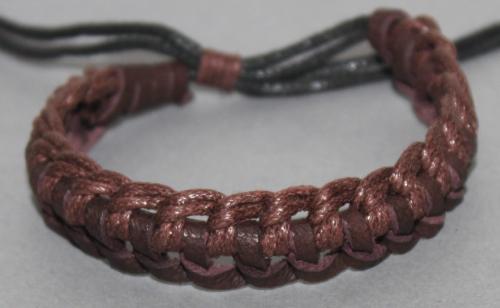 Bracelet ajustable simili cuir et coton ciré N°206