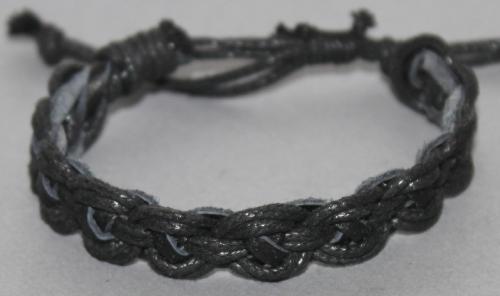 Bracelet ajustable simili cuir et coton ciré N°191