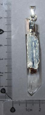 Pendentif prisme Cristal et Cyanite